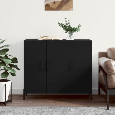 vidaXL Ντουλάπι Μαύρο 90x34x80cm από Επεξεργασμένο Ξύλο 1 τεμ.