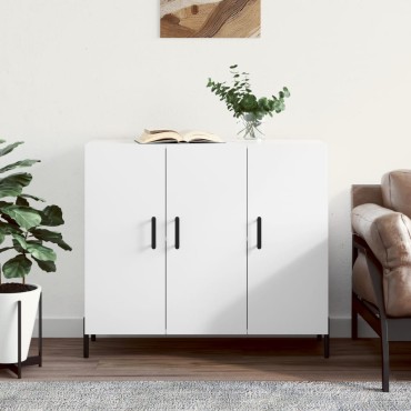 vidaXL Μπουφές Λευκός 90x34x80cm από Επεξεργασμένο Ξύλο 1 τεμ.