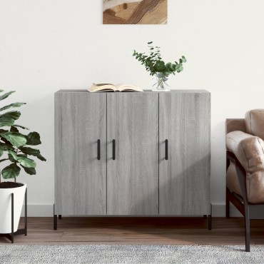 vidaXL Ντουλάπι Γκρι Sonoma 90x34x80cm από Επεξεργασμένο Ξύλο 1 τεμ.