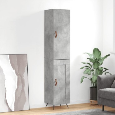 vidaXL Ντουλάπι Γκρι Σκυροδέματος 34,5x34x180cm Επεξεργασμένο Ξύλο 1 τεμ.