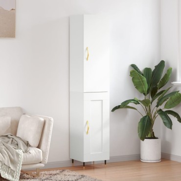 vidaXL Ντουλάπι Λευκό 34,5x34x180cm από Επεξεργασμένο Ξύλο 1 τεμ.