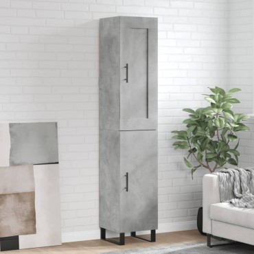 vidaXL Ντουλάπι Γκρι Σκυροδέματος 34,5x34x180cm Επεξεργασμένο Ξύλο 1 τεμ.