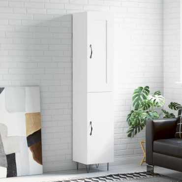 vidaXL Ντουλάπι Λευκό 34,5x34x180cm από Επεξεργασμένο Ξύλο 1 τεμ.