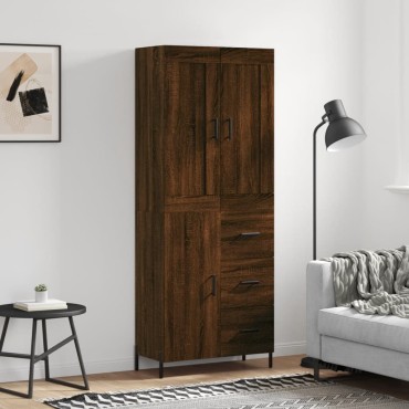 vidaXL Ντουλάπι Καφέ Δρυς 69,5x34x180cm από Επεξεργασμένο Ξύλο 1 τεμ.