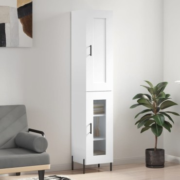 vidaXL Ντουλάπι Λευκό 34,5x34x180cm από Επεξεργασμένο Ξύλο 1 τεμ.