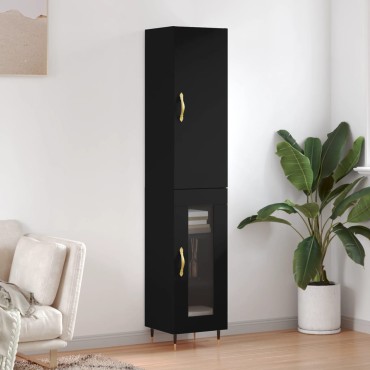 vidaXL Ντουλάπι Μαύρο 34,5x34x180cm από Επεξεργασμένο Ξύλο 1 τεμ.