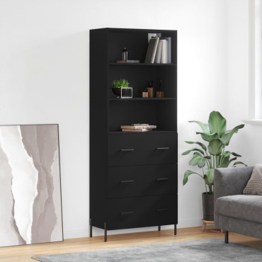 vidaXL Ντουλάπι Μαύρο 69,5x34x180cm από Επεξεργασμένο Ξύλο 1 τεμ.