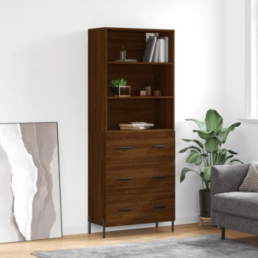 vidaXL Ντουλάπι Καφέ Δρυς 69,5x34x180cm από Επεξεργασμένο Ξύλο 1 τεμ.
