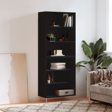 vidaXL Ντουλάπι Μαύρο 69,5x32,5x180cm Επεξεργασμένο Ξύλο 1 τεμ.