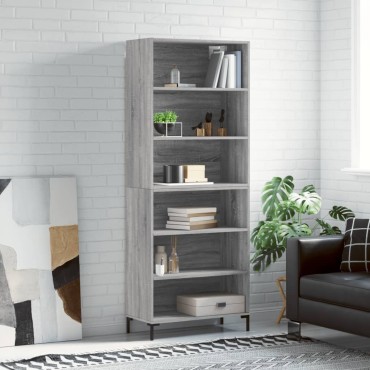 vidaXL Ντουλάπι Sonoma Γκρι 69,5x32,5x180cm Επεξεργασμένο Ξύλο 1 τεμ.