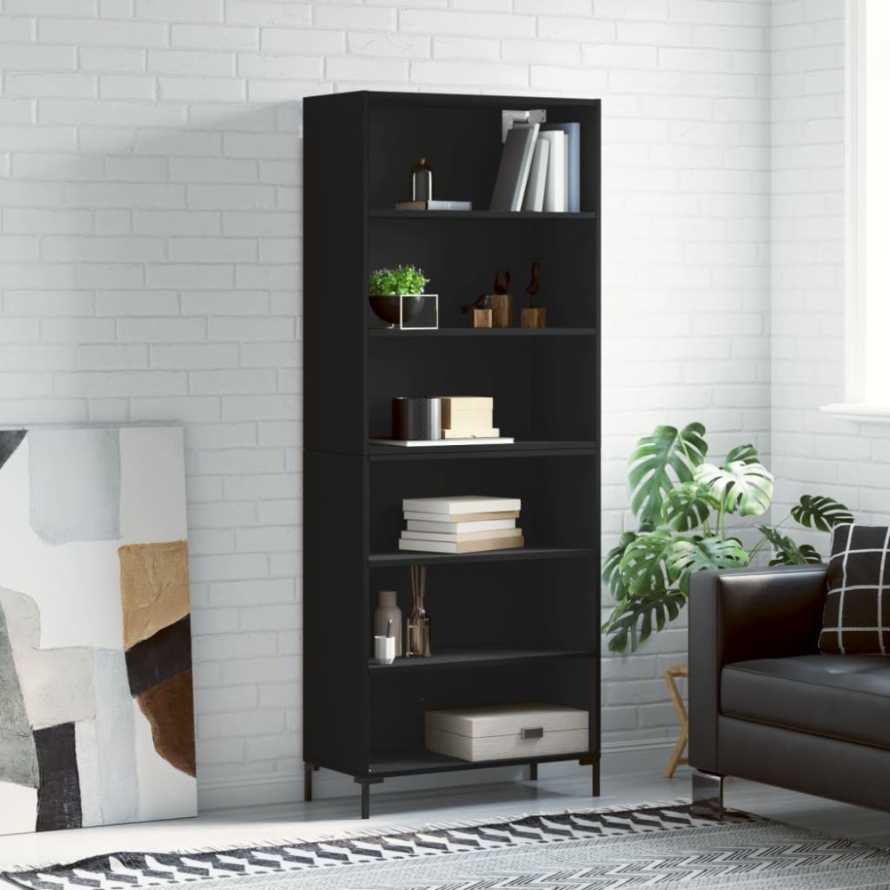 vidaXL Ντουλάπι Μαύρο 69,5x32,5x180cm Επεξεργασμένο Ξύλο 1 τεμ.