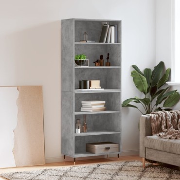 vidaXL Ντουλάπι Γκρι Σκυροδέματος 69,5x32,5x180cm Επεξεργασμένο Ξύλο 1 τεμ.
