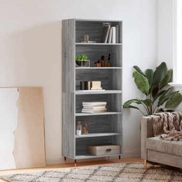 vidaXL Ντουλάπι Sonoma Γκρι 69,5x32,5x180cm Επεξεργασμένο Ξύλο 1 τεμ.