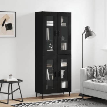 vidaXL Ντουλάπι Μαύρο 69,5x34x180cm από Επεξεργασμένο Ξύλο 1 τεμ.