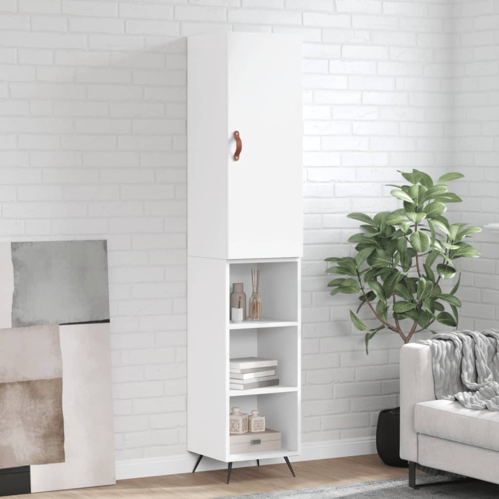 vidaXL Ντουλάπι Λευκό 34,5x34x180cm από Επεξεργασμένο Ξύλο 1 τεμ.