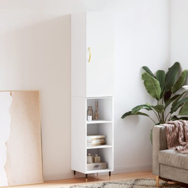 vidaXL Ντουλάπι Λευκό 34,5x34x180cm από Επεξεργασμένο Ξύλο 1 τεμ.