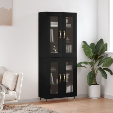 vidaXL Ντουλάπι Μαύρο 69,5x34x180cm από Επεξεργασμένο Ξύλο 1 τεμ.