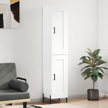vidaXL Ντουλάπι Λευκό 34,5x34x180cm από Επεξεργασμένο Ξύλο 1 τεμ.