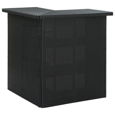 vidaXL Τραπέζι Μπαρ Γωνιακό Μαύρο 100x50x105cm από Συνθετικό Ρατάν 1 τεμ.