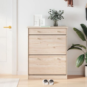 vidaXL Παπουτσοθήκη ALTA 77x35x96cm από Μασίφ Ξύλο Πεύκου