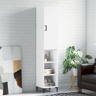 vidaXL Ντουλάπι Λευκό 34,5x34x180cm από Επεξεργασμένο Ξύλο 1 τεμ.