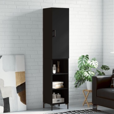 vidaXL Ντουλάπι Μαύρο 34,5x34x180cm από Επεξεργασμένο Ξύλο 1 τεμ.
