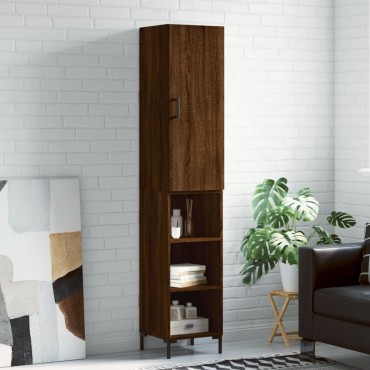 vidaXL Ντουλάπι Καφέ Δρυς 34,5x34x180cm από Επεξεργασμένο Ξύλο 1 τεμ.
