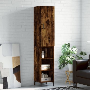 vidaXL Ντουλάπι Καπνιστή δρυς 34,5x34x180cm από Επεξεργασμένο Ξύλο 1 τεμ.