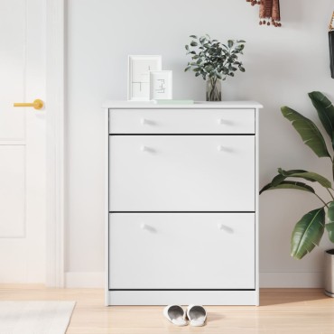 vidaXL Παπουτσοθήκη ALTA Λευκή 77x35x96cm από Μασίφ Ξύλο Πεύκου