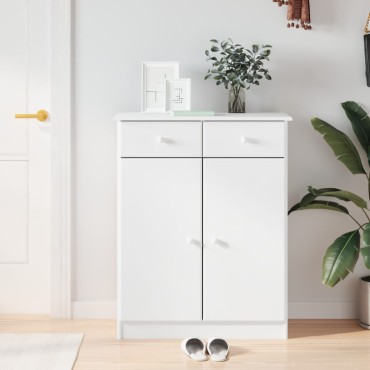 vidaXL Παπουτσοθήκη ALTA Λευκή 77x35x96cm από Μασίφ Ξύλο Πεύκου