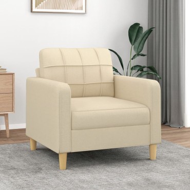vidaXL Πολυθρόνα Κρεμ Υφασμάτινη 78x77x80cm 1 τεμ. Γωνιακός