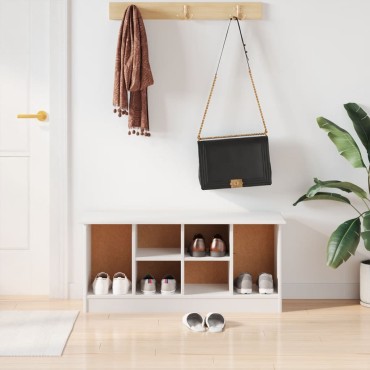 vidaXL Παπουτσοθήκη ALTA Λευκή 100x35x45cm από Μασίφ Ξύλο Πεύκου 1 τεμ.