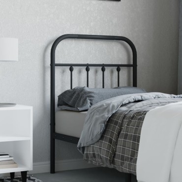 vidaXL Κεφαλάρι Μαύρο Μεταλλικό 80x3x100cm 1 τεμ.