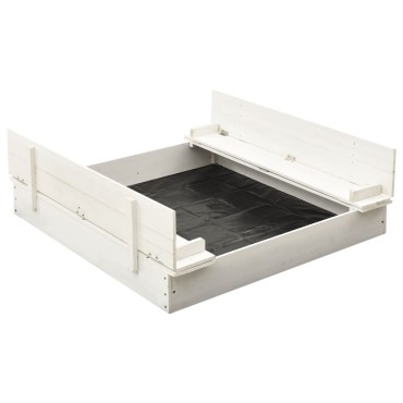 vidaXL Αμμοδόχος Λευκή 95 x 90 x 15 εκ. από Ξύλο Ελάτης