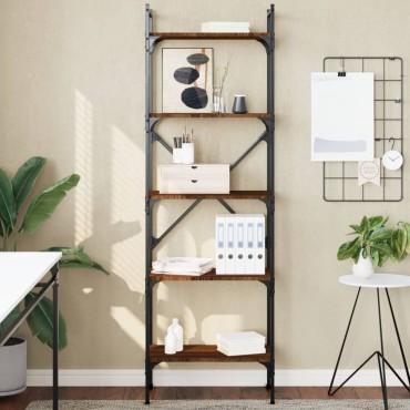 vidaXL Βιβλιοθήκη 5 Επιπέδων Καφέ Δρυς 56x31,5x174cm Επεξ. Ξύλο 1 τεμ.