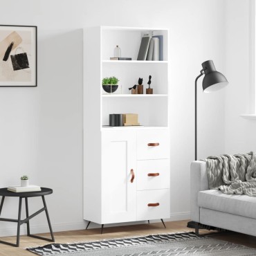 vidaXL Ντουλάπι Λευκό 69,5x34x180cm από Επεξεργασμένο Ξύλο 1 τεμ.