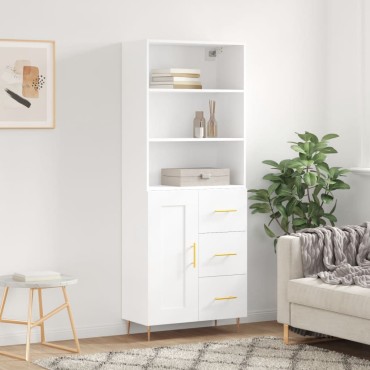 vidaXL Ντουλάπι Λευκό 69,5x34x180cm από Επεξεργασμένο Ξύλο 1 τεμ.