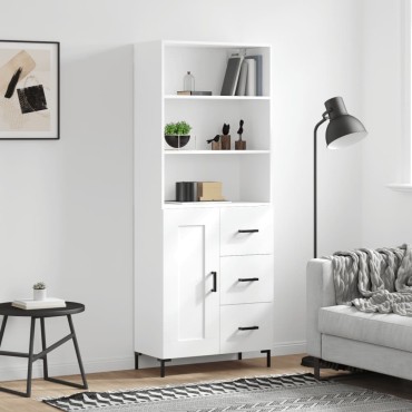 vidaXL Ντουλάπι Λευκό 69,5x34x180cm από Επεξεργασμένο Ξύλο 1 τεμ.