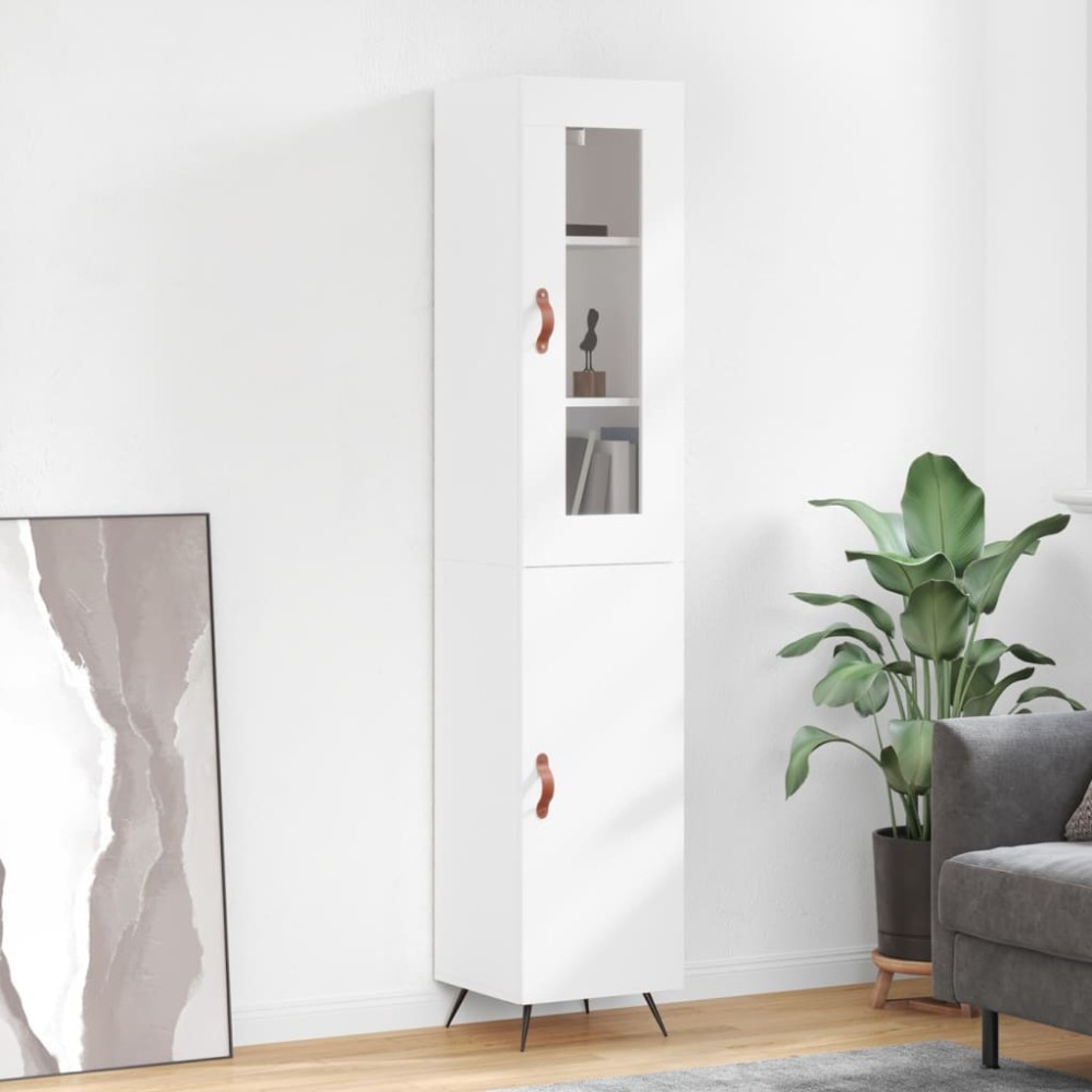 vidaXL Ντουλάπι Λευκό 34,5x34x180cm από Επεξεργασμένο Ξύλο 1 τεμ.