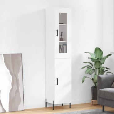 vidaXL Ντουλάπι Λευκό 34,5x34x180cm από Επεξεργασμένο Ξύλο 1 τεμ.