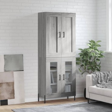 vidaXL Ντουλάπι Γκρι Sonoma 69,5x34x180cm Επεξεργασμένο Ξύλο 1 τεμ.