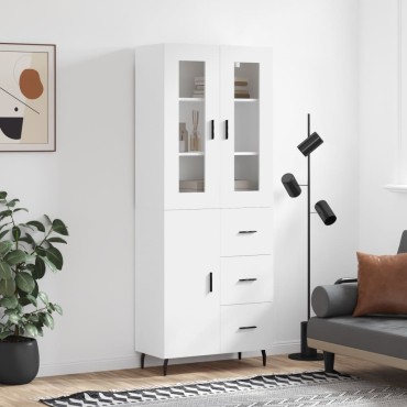 vidaXL Ντουλάπι Λευκό 69,5x34x180cm από Επεξεργασμένο Ξύλο 1 τεμ.