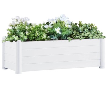 vidaXL Ζαρντινιέρα Υπερυψωμένη Λευκή 100 x 43 x 35 εκ. Πολυπροπυλένιο