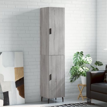 vidaXL Μπουφές Sonoma Γκρι 34,5x34x180cm από Επεξεργασμένο Ξύλο 1 τεμ.