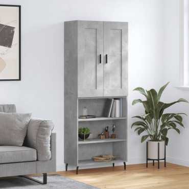 vidaXL Ντουλάπι Γκρι Σκυροδέματος 69,5x34x180cm Επεξεργασμένο Ξύλο 1 τεμ.