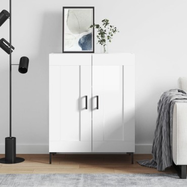 vidaXL Ντουλάπι Γυαλιστερό Λευκό 69,5x34x90cm Επεξεργασμένο Ξύλο 1 τεμ.