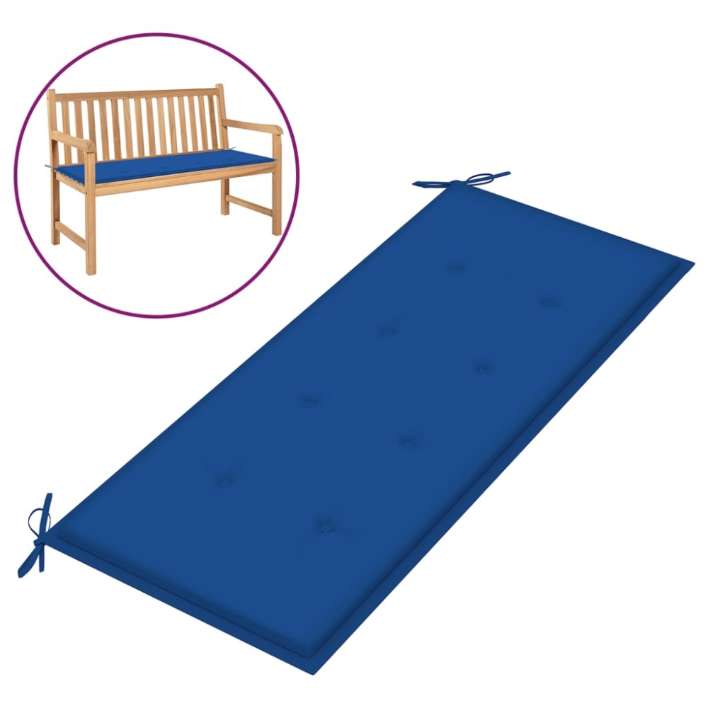 vidaXL Μαξιλάρι Πάγκου Κήπου Μπλε Ρουά 120x50x4cm Ύφασμα Oxford