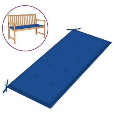 vidaXL Μαξιλάρι Πάγκου Κήπου Μπλε Ρουά 120x50x4cm Ύφασμα Oxford