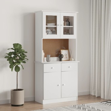 vidaXL Ντουλάπι ALTA Λευκό 77x35x165cm από Μασίφ Ξύλο Πεύκου 1 τεμ.