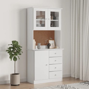 vidaXL Ντουλάπι ALTA Λευκό 77x35x165cm από Μασίφ Ξύλο Πεύκου 1 τεμ.